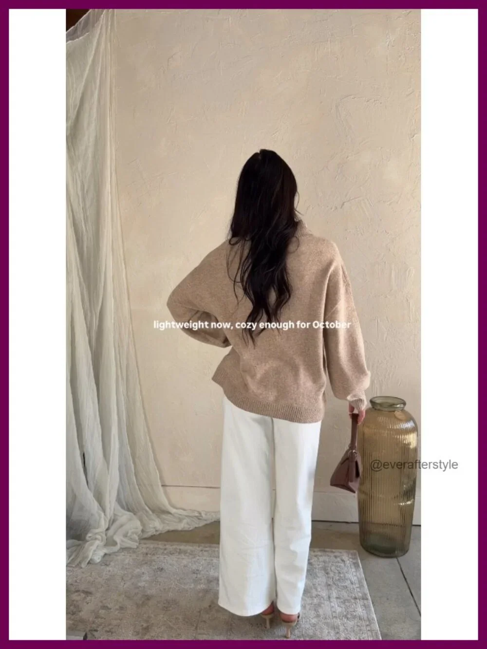 Oversized Turtleneck Sweater, Drop Shoulder, Fuzzy Chunky Long Sleeve